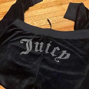 Juicy Couture Black Velvet Track Pants
